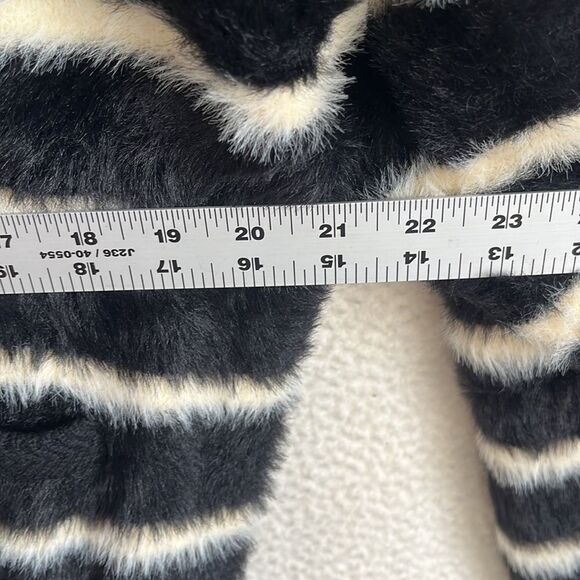 J.Crew XS Sweater Lady Jacket in Striped Brushed Yarn Black Warm Sesame - Picture 7 of 14